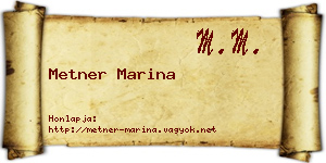 Metner Marina névjegykártya